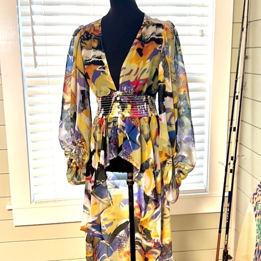 NWT,Live 4 Truth,Small, Fun,Funky &Fab Duster, Secured Button Corseted Middle, S - Picture 3 of 11